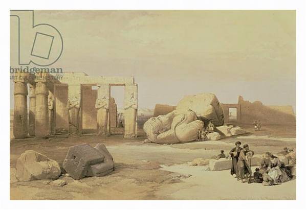 Постер Fragments of the Great Colossus, at the Memnonium, Thebes, 1937 BC с типом исполнения На холсте в раме в багетной раме 221-03
