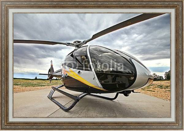 Постер Современный вертолет EC 130 с типом исполнения На холсте в раме в багетной раме 595.M52.330
