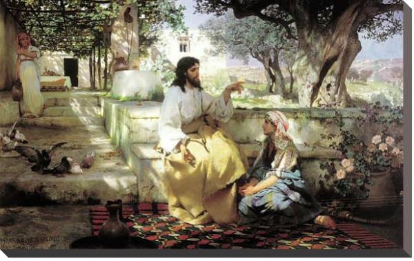 Постер Христос у Марфы и Марии. 1886 с типом исполнения На холсте без рамы
