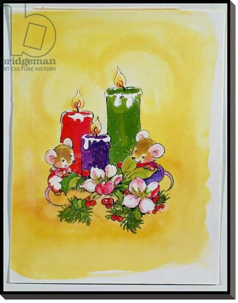 Постер Mice with Candles с типом исполнения На холсте без рамы