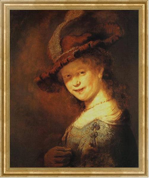 Постер Портрет Саскии ван Эйленбург с типом исполнения На холсте в раме в багетной раме NA033.1.051
