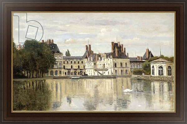 Постер Fontainebleau - View of the Chateau and Lake; Fontainebleau - Le Chateau vu de la Piece d'Eau, с типом исполнения На холсте в раме в багетной раме 1.023.151