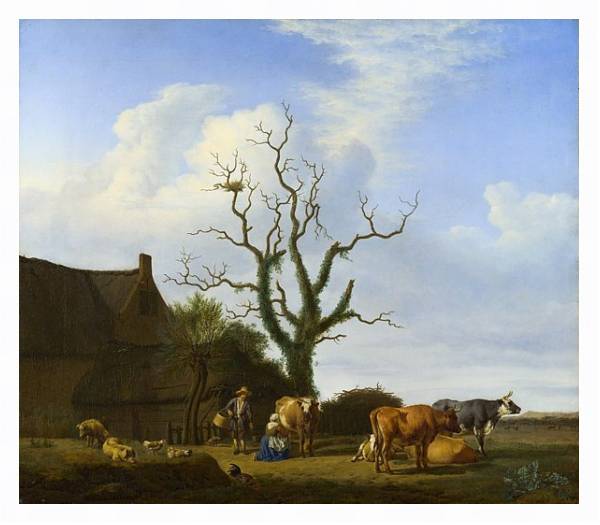 Постер Ферма с мертвым деревом с типом исполнения На холсте в раме в багетной раме 221-03