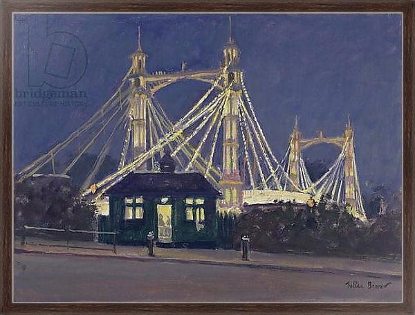 Постер Albert Bridge - Night с типом исполнения На холсте в раме в багетной раме 221-02