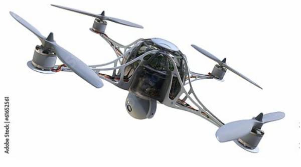 Постер Квадрокоптер с камерой с типом исполнения На холсте без рамы