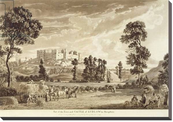 Постер Part of the Town and Castle of Ludlow in Shropshire, 1779 с типом исполнения На холсте без рамы