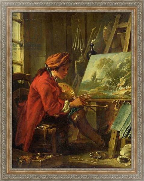 Постер The Painter in his Studio с типом исполнения На холсте в раме в багетной раме 484.M48.310