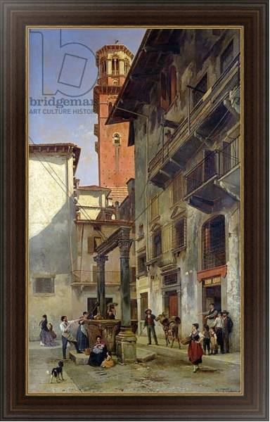 Постер Via Mazzanti, Verona, 1880 с типом исполнения На холсте в раме в багетной раме 1.023.151