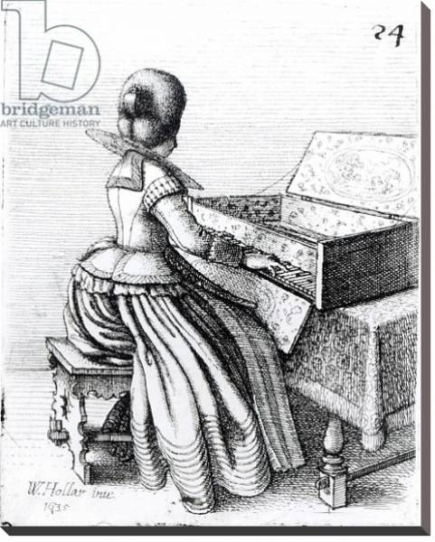 Постер Woman Playing at a Keyboard, 1635 с типом исполнения На холсте без рамы