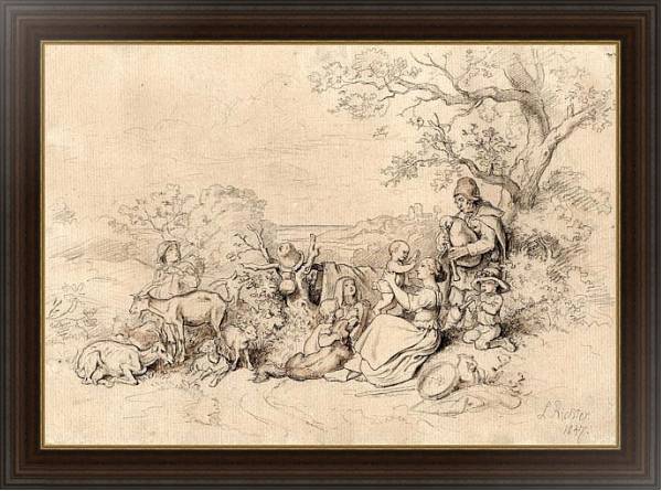 Постер Пастух с семьей с типом исполнения На холсте в раме в багетной раме 1.023.151