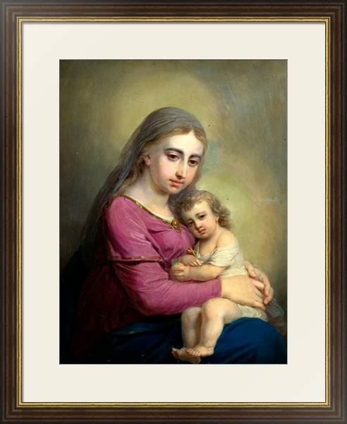 Постер Богоматерь с младенцем с типом исполнения Под стеклом в багетной раме 1.023.036
