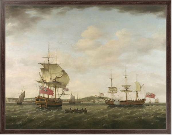 Постер Британский военный корабль у Дувра с типом исполнения На холсте в раме в багетной раме 221-02