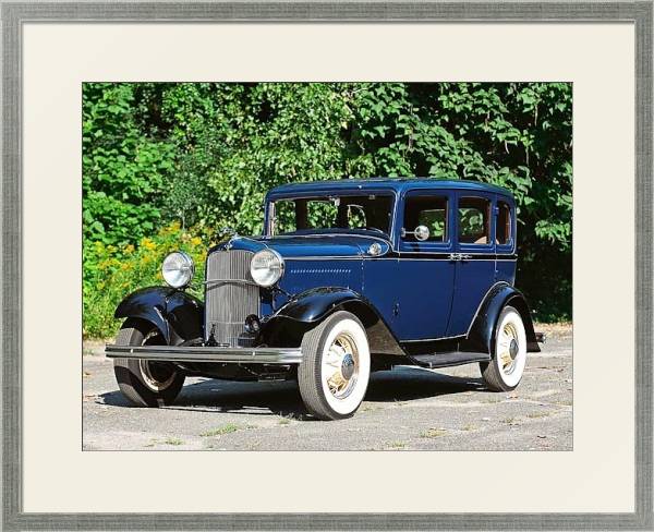 Постер Ford Model B Deluxe Fordor Sedan '1932 с типом исполнения Под стеклом в багетной раме 1727.2510