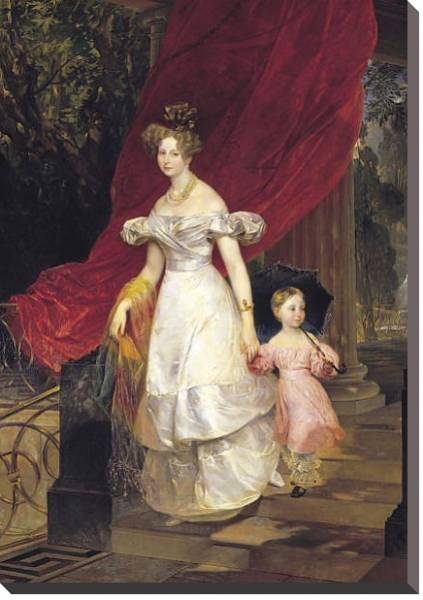 Постер Портрет великой княгини Елены Павловны с дочерью Марией. 1830 с типом исполнения На холсте без рамы