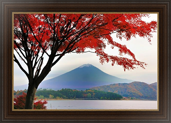 Постер Фудзияма. Япония 2 с типом исполнения На холсте в раме в багетной раме 1.023.151