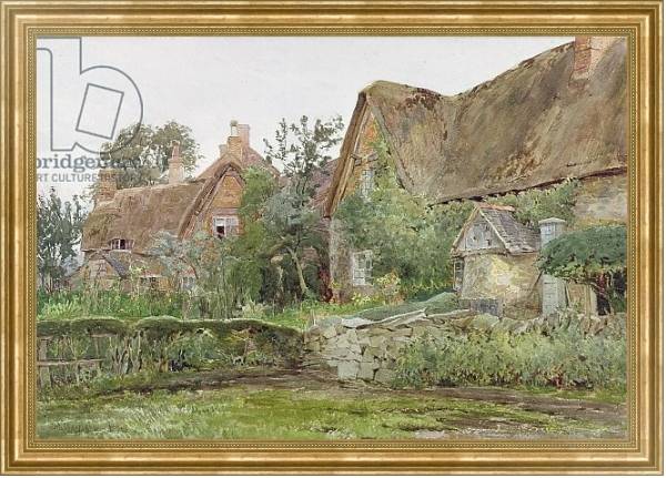 Постер Thatched Cottages and Cottage Gardens, 1881 с типом исполнения На холсте в раме в багетной раме NA033.1.051