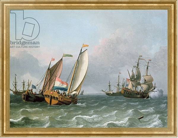 Постер Dutch Shipping in a Choppy Sea с типом исполнения На холсте в раме в багетной раме NA033.1.051