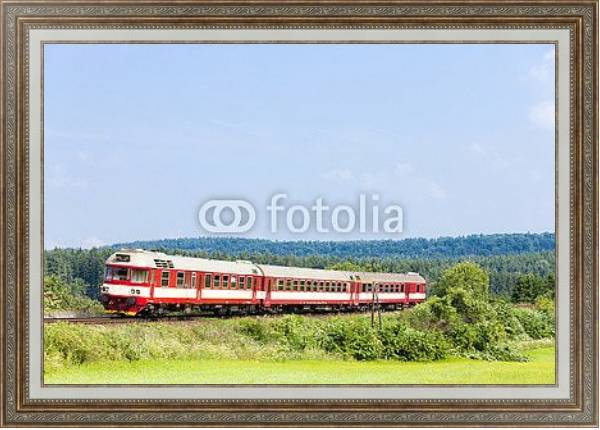 Постер Дизель-поезд, Чешская Республика с типом исполнения На холсте в раме в багетной раме 595.M52.330