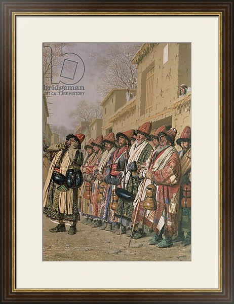Постер Dervishes' Chorus Begging Alms in Tashkent, 1870 с типом исполнения Под стеклом в багетной раме 1.023.036