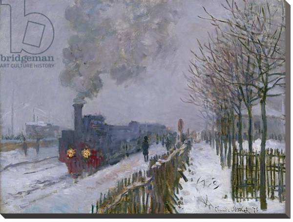 Постер Train in the Snow or The Locomotive, 1875 с типом исполнения На холсте без рамы