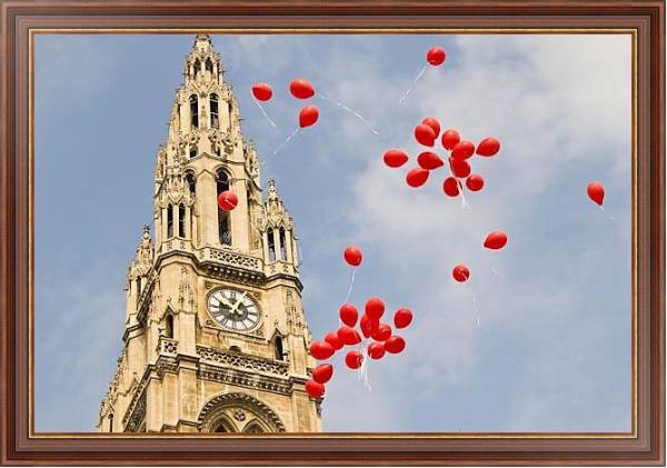 Постер Австрия. Вена. Шары у городской ратуши с типом исполнения На холсте в раме в багетной раме 35-M719P-83