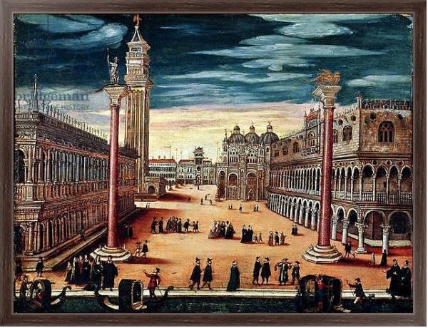 Постер The Piazzetta di San Marco, Venice с типом исполнения На холсте в раме в багетной раме 221-02