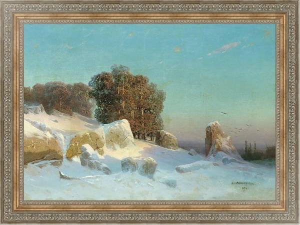 Постер Зимний пейзаж 8 с типом исполнения На холсте в раме в багетной раме 484.M48.310