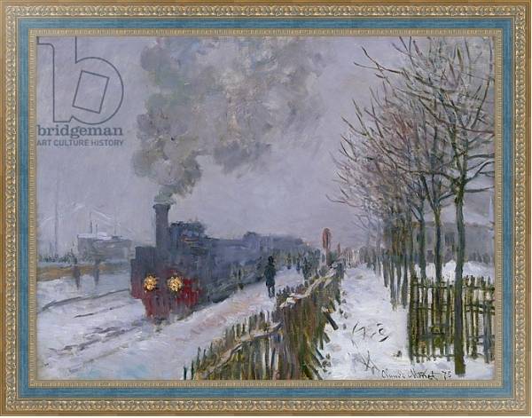 Постер Train in the Snow or The Locomotive, 1875 с типом исполнения На холсте в раме в багетной раме 484.M48.685