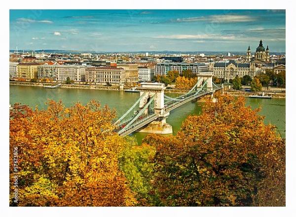 Постер Венгрия. Будапешт осенью с типом исполнения На холсте в раме в багетной раме 221-03