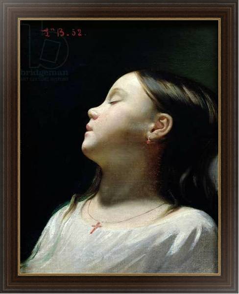 Постер Young Girl Sleeping, 1852 с типом исполнения На холсте в раме в багетной раме 1.023.151