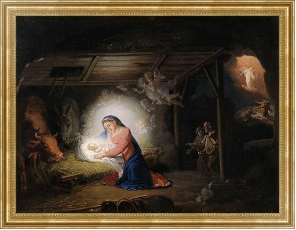 Постер Рождество Христово с типом исполнения На холсте в раме в багетной раме NA033.1.051