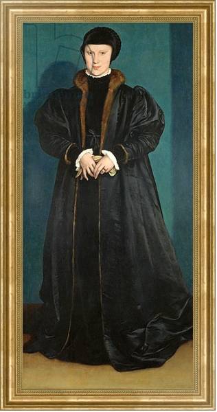 Постер Christina of Denmark Duchess of Milan, probably 1538 с типом исполнения На холсте в раме в багетной раме NA033.1.051