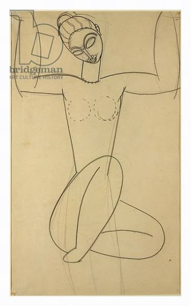 Постер Seated Caryatid, c.1911 с типом исполнения На холсте в раме в багетной раме 221-03