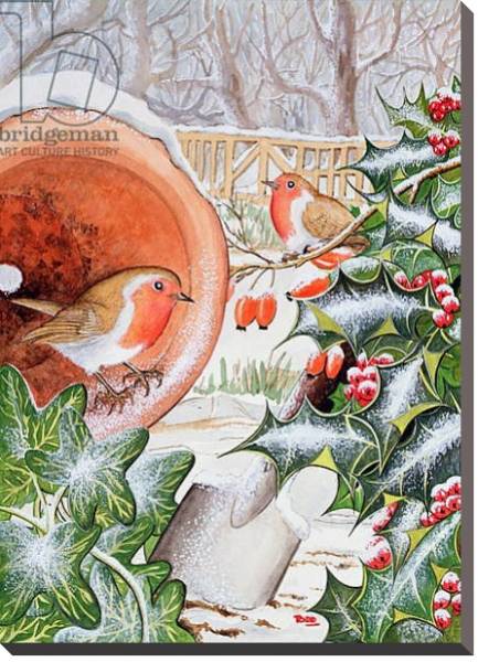 Постер Christmas Robins 3 с типом исполнения На холсте без рамы