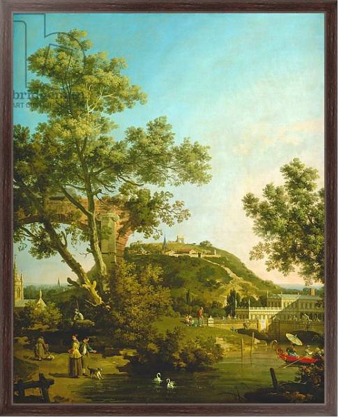 Постер English Landscape Capriccio with a Palace, 1754 с типом исполнения На холсте в раме в багетной раме 221-02