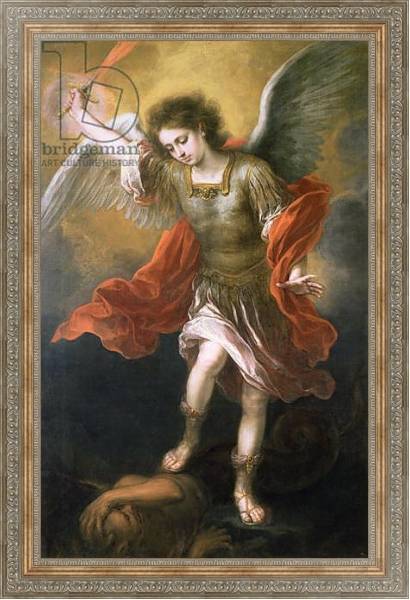 Постер Saint Michael banishes the devil to the abyss, 1665/68 с типом исполнения На холсте в раме в багетной раме 484.M48.310