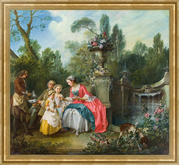 Постер Кофепитие в саду с типом исполнения На холсте в раме в багетной раме NA033.1.051