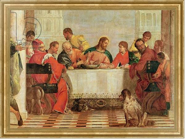 Постер Detail of The Feast in the House of Levi, 1573 с типом исполнения На холсте в раме в багетной раме NA033.1.051