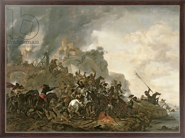 Постер Cavalry Making a Sortie from a Fort on a Hill, 1646 с типом исполнения На холсте в раме в багетной раме 221-02