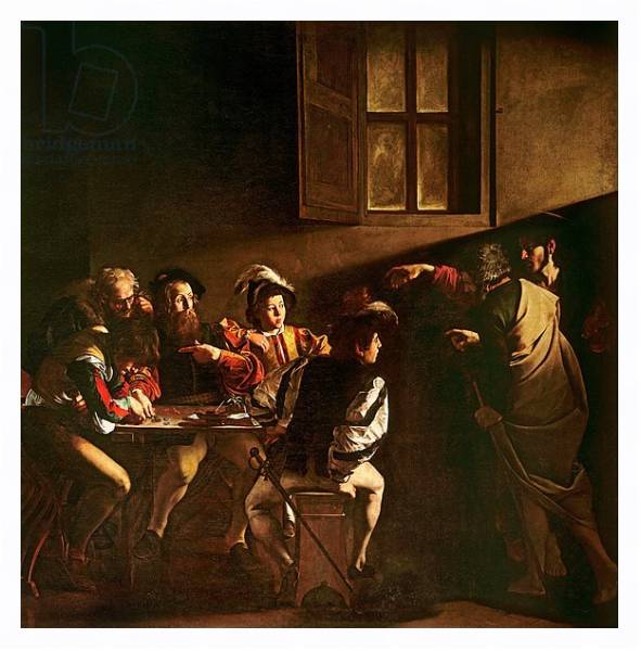 Постер The Calling of St. Matthew, c.1598-1601 с типом исполнения На холсте в раме в багетной раме 221-03