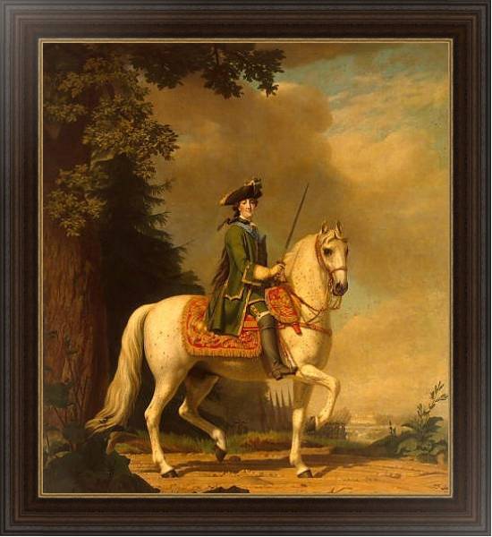 Постер Портрет Екатерины II верхом 2 с типом исполнения На холсте в раме в багетной раме 1.023.151