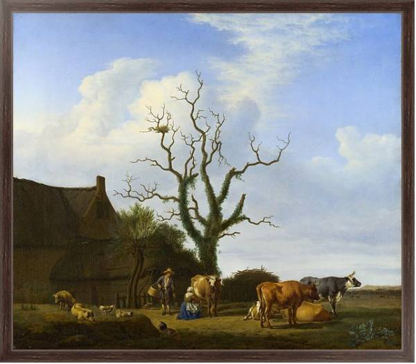 Постер Ферма с мертвым деревом с типом исполнения На холсте в раме в багетной раме 221-02