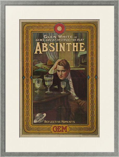 Постер Glen White in Gem& great instructive play, Absinthe Reflective moments с типом исполнения Под стеклом в багетной раме 1727.2510