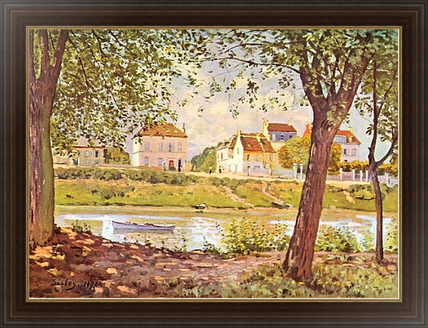 Постер Деревня на берегу Сены с типом исполнения На холсте в раме в багетной раме 1.023.151