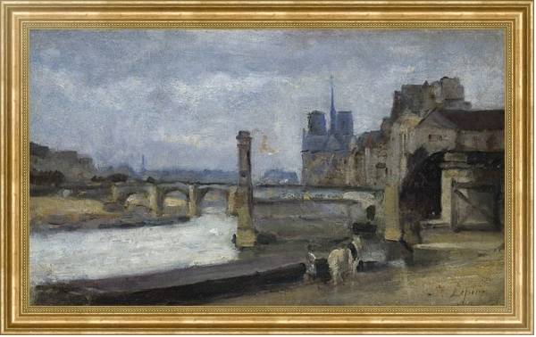 Постер The Pont de la Tournelle, Paris с типом исполнения На холсте в раме в багетной раме NA033.1.051