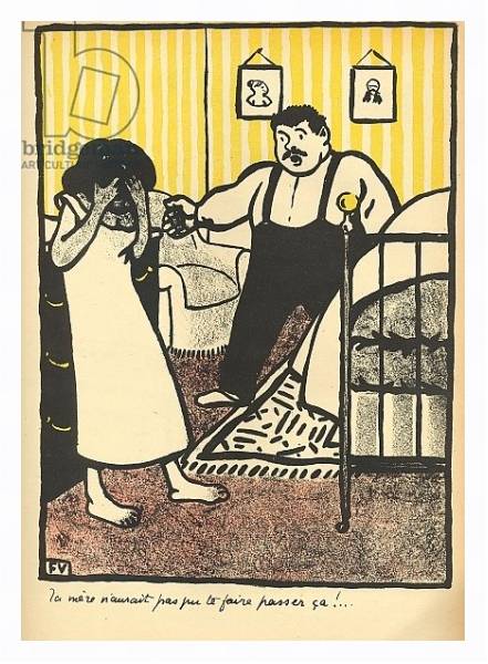 Постер A man reproaches his pregnant mistress, 1902 с типом исполнения На холсте в раме в багетной раме 221-03