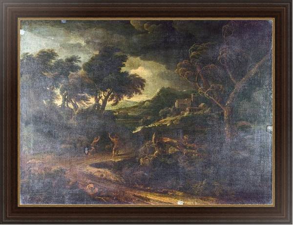 Постер Штормовой пейзаж с типом исполнения На холсте в раме в багетной раме 1.023.151