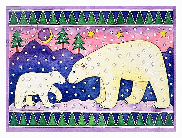Постер Polar Bears с типом исполнения На холсте в раме в багетной раме 221-03