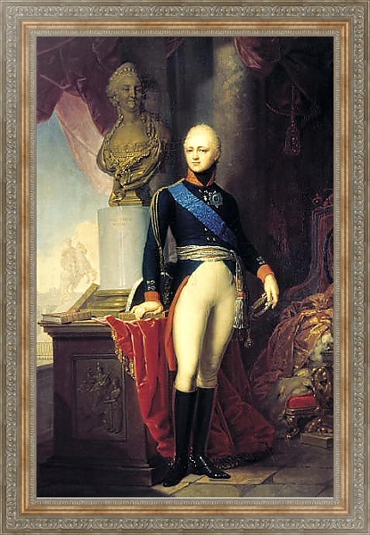 Постер Портрет Александра I 2 с типом исполнения На холсте в раме в багетной раме 484.M48.310