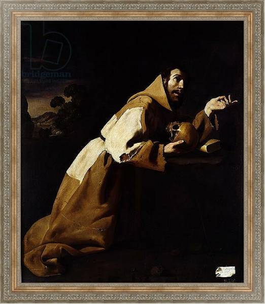 Постер St. Francis in Meditation, 1639 с типом исполнения На холсте в раме в багетной раме 484.M48.310
